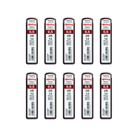 ไส้ดินสอกด 2B rotring ขนาด 0.5มม. 10 กล่อง